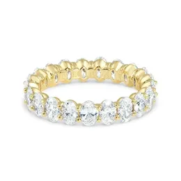 Collane eternity banda donna 1ct 1ct 1ct 2ct 3ct 3ct wedding ovale taglio moissanite diamante anello di fidanzamento in oro 14k