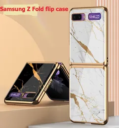 النمط الفاخر ، حالة طية زجاجية فاخرة لغطاء Samsung Galaxy Z Flip 9D ، غطاء واقية صلبة لـ Samsung Z Flip F7000 F700F6787795