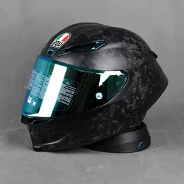 Hełmy Moto AGV Motocykl Projekt motocyklowy Bezpieczeństwo Komfort AGV PISTA GP RR Ice Blue Chameleon Red Trail jasny matowy czarny hełm z włókna węglowego 2p1u