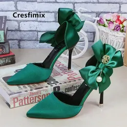 Модельные туфли Cresfimix Femmes Hauts Talons, женские пикантные весенне-летние черные женские туфли на высоком каблуке, крутые милые красные свадебные туфли на каблуке C2455