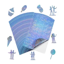 10 Blatt A4 holografisches Laserdruckpapier, wasserfeste Vinyl-Druckaufkleber, selbstklebendes DIY-Papier für den Laser-Tintenstrahldruck