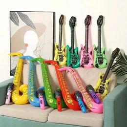 12 pezzi strumenti gonfiabili giocattoli musicali palloncini set strumenti di simulazione chitarre sassofoni microfoni feste giocattoli per bambini 240103