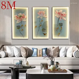 Wall Lamps 8M Sconces Light Three Pieces Suit Lotus Figure LED Contemporary Creative For Home