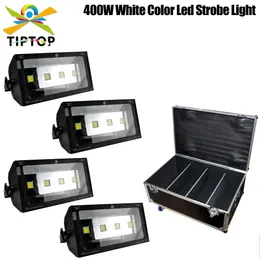 Effekter Tiptop 4in1 Flight Case Pack 400W LED Strobe Light White Color DMX512 2/8 kanaler DJ Flash KTV Strobe Light Ny 100V220V