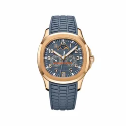 Relógio de pulso de luxo pateksphilipes aquanaut relógios masculinos ouro rosa 5261r-001 relógio mecânico automático funzg