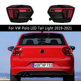För VW Polo LED-bakljus 19-21 Broms Omvänd parkering Ljus Ljus Streamer Turn Signalindikator TAILL ETCH MONTERINGAR Biltillbehör