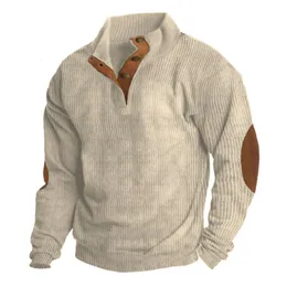 5XL New Best-selling Men's Outdoor Hoodies Jacket For Autumn Winter Corduroy Casual Standing Collar Long Sleeve Hoodie Man Sweaters Shirt Top
