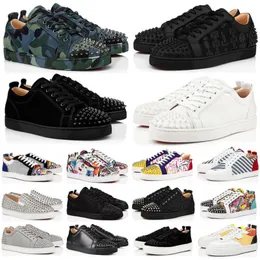 Avec Box Designer Femmes Hommes Chaussures habillées Noir Blanc Camo Rouge Glitter Rivets Cuir Daim Spikes Hommes Bureau Carrière Entraîneurs de mariage Plate-forme Baskets décontractées