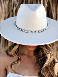 Fedora chapéu inverno luxo das mulheres dos homens moda decoração de casamento adesivo acessórios diamante panamá chapeau sombrero 240102