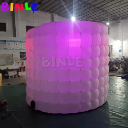 Şişme şişme feda ediciler oval şekil 360 şişme fotoğraf kabini muhafaza zemin rgb led ışıkları parti düğün etkinliği için taşınabilir çadır