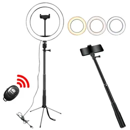 Tillbehör Ring Light 26cm selfie Ringlight med stand Stativ Stick YouTube Light Kit Ring Lamp 10 tum 5600K Light Nytt för kort video