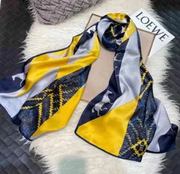 BYSIFA Gelb Blau 100 Natürliche Seide Lange Schal Gedruckt Mode Frauen Elegante Plaid Schals Herbst Winter Hals Schal Hijab1623667