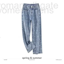 Kvinnors jeans designer varumärken preflash diamant jeans för kvinnor vår 2023 Ny fullgolv tornande midja breda ben byxor mode 661e ajxb