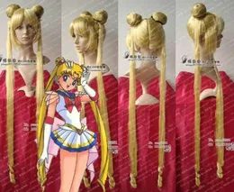 Perucas Sailor Moon Tsukino Usagi Cos Peruca Nova Long Mix Loira Cosplay Anime Perucas FRETE GRÁTIS