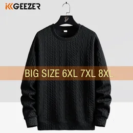 Mężczyźni bluzy o długim rękawie ponadwymiarowe plus rozmiar 6xl 7xl 8xl Oneck Pullovers Streetwear Fashion Sportswear Male jesienny zima 240102