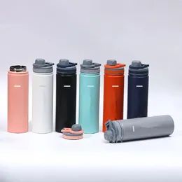 Bottle LL 650ML 304 Stainless Steel Water Bottle Vacuum Yoga Fitness Bottles Straws Stainless Steel Insulated Tumbler Mug Cups with Lid T