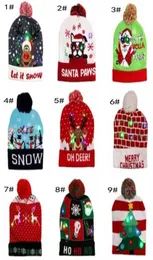 Led Funny Christmas Hat Nowator Lightup Kolorowa stylowa czapka czapki Knitted Xmas Party8877044
