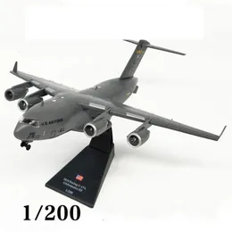 Modle Aircraft Modle 1/200 미국 미국 해군 육군 C17 Globemaster Transport Aircraft Airplane Fighter Model Toy for Display Show Colle