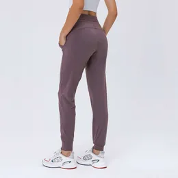 LL-69 Yoga Leggings kvinnors jogging utomhus sportbyxor stretchig hög midja träning spandex snabb torr träning fitness underbyxor