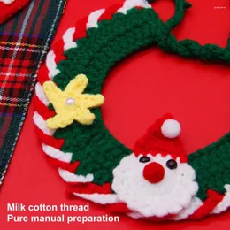 Colliers de chien en laine tricotée, collier de père noël, festif, confort exquis pour chats, chiots, fourniture de noël fine