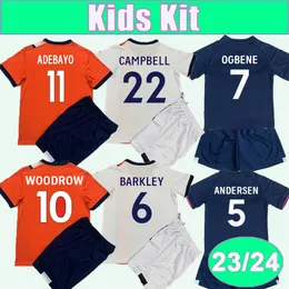 23 24 Luton Barkley Kids Kit Soccer Jerseys Campbell Morris Lockyer Clark Woodrow Adebayo Home Away 3rd Shirt Sleeve Football Shirts