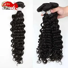 Tece Hannah produto Peerless Indiano Virgem Cabelo Onda Profunda 3 Pacotes Virgem Indiano Cabelo Encaracolado Profundo Cru Não Processado Virgem Cabelo Humano Ext