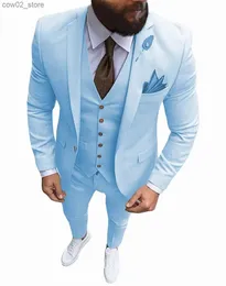 دعاوى الرجال للرجال New Pink Men's 3 Vace Suit Notch Notch Label Slim Fit Tuxedos Best Man Blazer for Wedding (Blazer+Vest+Pants) Q230103