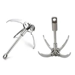 Foldable Survival Grappling Hook 3/4 Claws Climbing Claw Stainless Steel Outdoor Climbing Rescue Grappling Hook Wall Equipment 240102