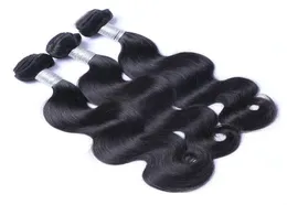 Pacotes de cabelo humano reto com fechamento 4x4 onda profunda tece cabelo humano brasileiro tramas corpo wave1070743