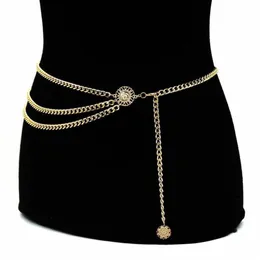 Cinturones 2021 Invierno Oro Plata Color Cadena de cintura en capas Vientre para mujeres Cinturas Sexy Body Dress Jewelry300L