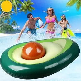 Rör Fruktform Uppblåsbar madrass Simringar Summer Water Sport Toy Giant Avocado Floats Floating Swim Pool Loungerstol Partihandel