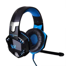 Hörlurar Kotion Varje G2000 Overear Game Gaming Headphone Headset Earphone Headband med Mic Stereo Bass LED -ljus för PC -spel 10st/parti