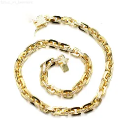 iced out baguette vvs moissanite cuban chain Nickel Free brass alloy lightning bolt necklace For rappers
