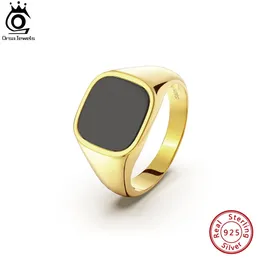 ORSA JEWELS Classical Plain Signet Band Rings for Men 925 Sterling Silver Simple Wedding Engagement Statement Jewelry NMR01 240103