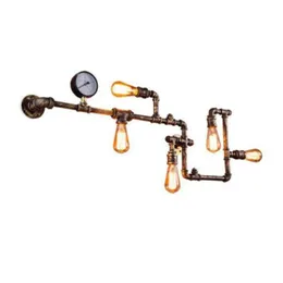 Lâmpadas Vintage Industrial Water Pipe Wall Lamp E27 110240V Wall Art Sconce Loft Light para decoração de casa moderna