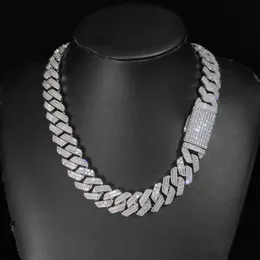 20mm Hip Hop Double Row T Square Zircon Miami Cuban Link Chain Heavry Necklace Armband 18K Real Gold Plated Nacklace Jewelry Set