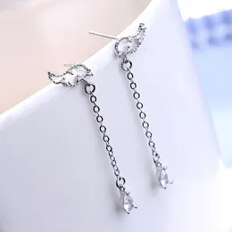 Dangle Oorbellen Fantasy Koreaanse WingDrop Voor Vrouwen Luxe Kwastje Kettingen Retro Zilver Kleur Opknoping 2024 Trend Sieraden