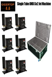 Flight Case 6in1 Packing Single Nozzle Stage Co2 Jet Machine Column Jet Direction Switchable 1M5M Jet Height DMX512 2CH ControlM1515378