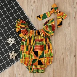 Clothing Sets Baby Girl Summer African Rompers Dresses Kids Bohemian Print Jumpsuits Robes Clothes Party Costumes