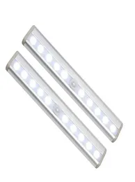 Nachtlichter mit Bewegungsmelder, 10 LEDs, wiederaufladbar, überall aufsteckbar, magnetische LED-Lichtleiste für Unterschrank, Schrank, Flur, Treppe2819991