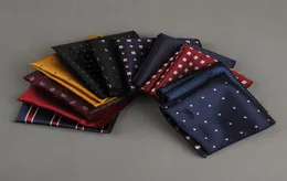 10pcs 패션 손수건 인쇄 인쇄 된 도트 격자 무늬 포켓 스퀘어는 결혼식 파티 Hankies mouchoir homme 액세서리 6629122