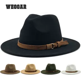 Suede Luxury Fedoras Hats for Women Men Felt Hat Autumn Winter Cap Big Brim Ladies Church Bone Vintage White Jazz MZ236 240102