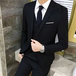 Men's Tracksuits 2022 Men Suit 3 Piece Men Wedding Suit Slim Solid Color Business Office Formal Suit Vest Blazer Pants Set come homme mariage Q230103