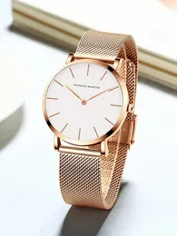 Damenuhr Top-Marke Drop Japan Quarzwerk 36 mm Roségold Wasserdicht Modische nordische minimalistische Damenuhren 240102