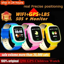 Tittar på ny Q90 Child Smart Watch GPS WiFi Telefonposition Ta bort sensor Kids Titta på SOS Pekskärm Smart Baby Watch vs Q12 Q15 Q19