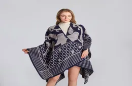 Inverno outono novo poncho jacquard xales chal artificial cashmere capa cachecol quente mujer bufanda macio mantilla 130150cm8208395