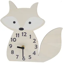 Wall Clocks Clock Operated Wooden Mute Shaped For Kid's Room Without