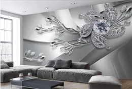 Modern Oturma Odası Duvar Kağıtları Metal Doku Elmas 3D Stereo Takı TV Arka Plan Wall6985440