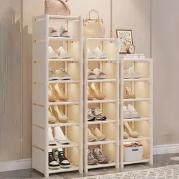 Multilayer Shoe Rack Organisera vägghörnutrymme Spara DIY -hyllan Justerbar skåp Entré Dörr Badrumsarrangör 240102