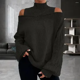 Women's Sweaters Stretchy Pullover Sweater Loose Style Stylish Off Shoulder Cozy Knitted With For Fall/winter